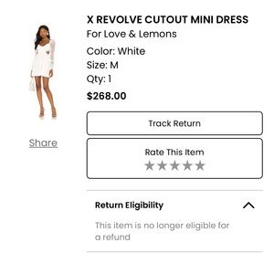 For Love And Lemons White Cutout Mini Dress